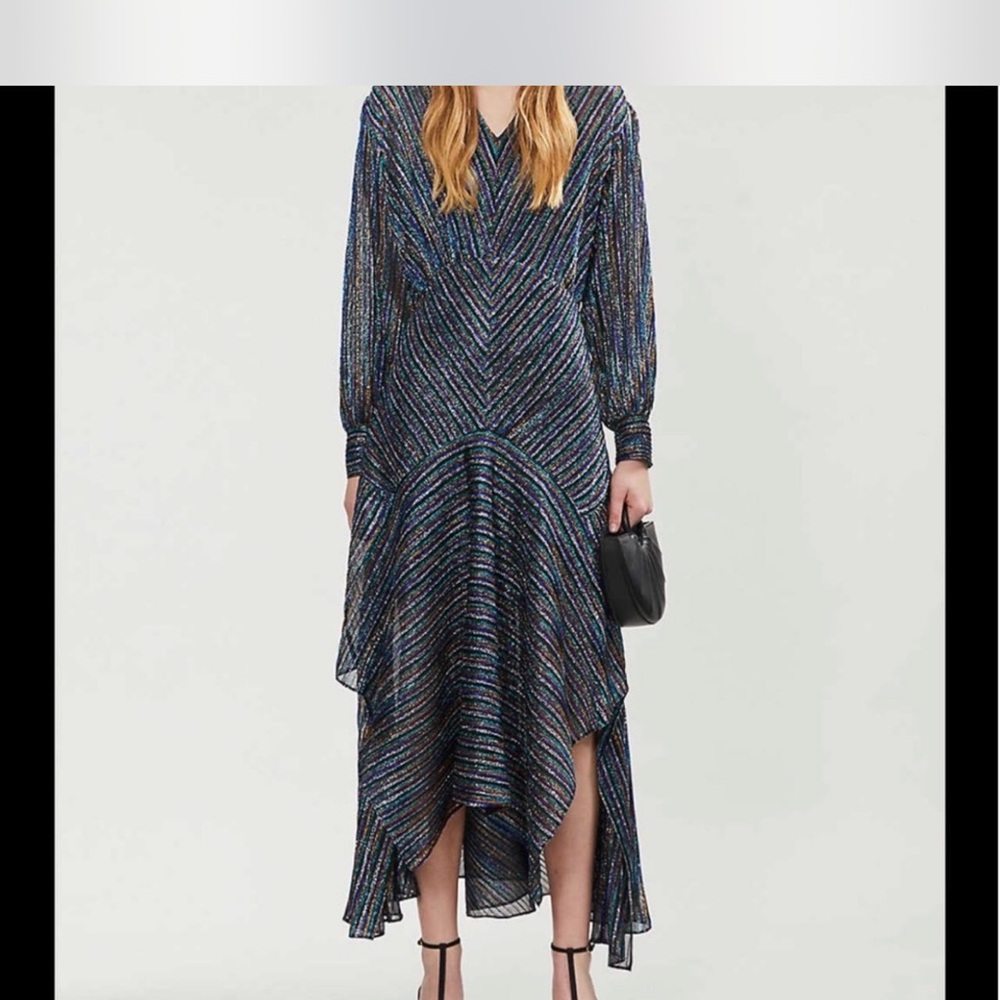 Maje Elegant Multicolor Striped Dress MRSP 480